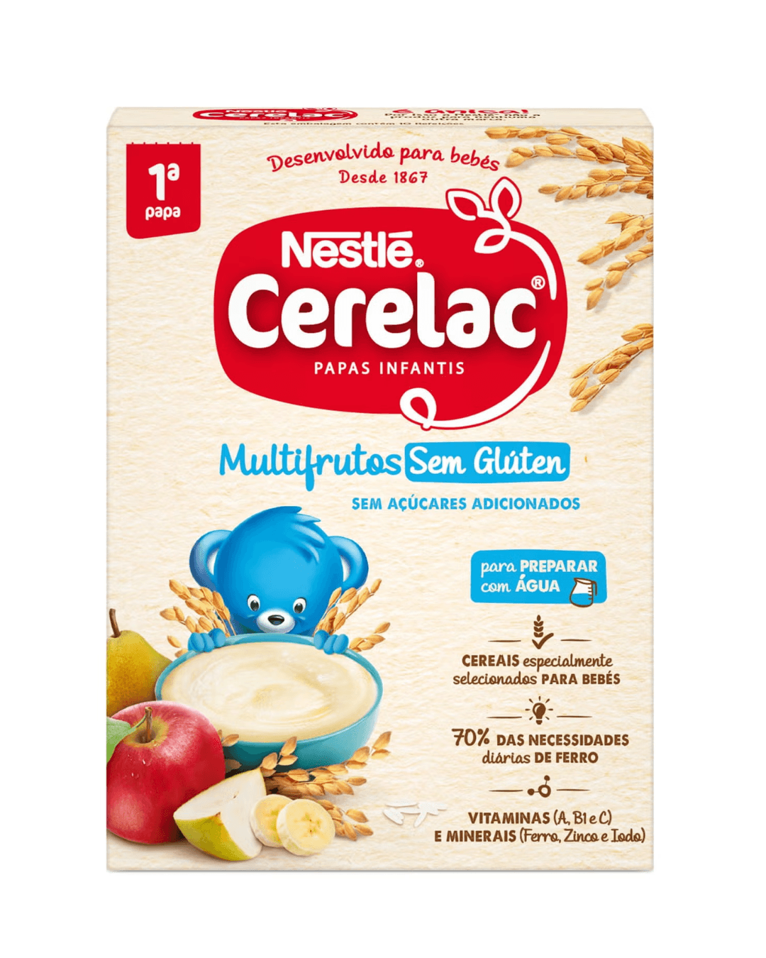 Nestlé Cerelac Multifrutos s/Glúten Láctea 250g