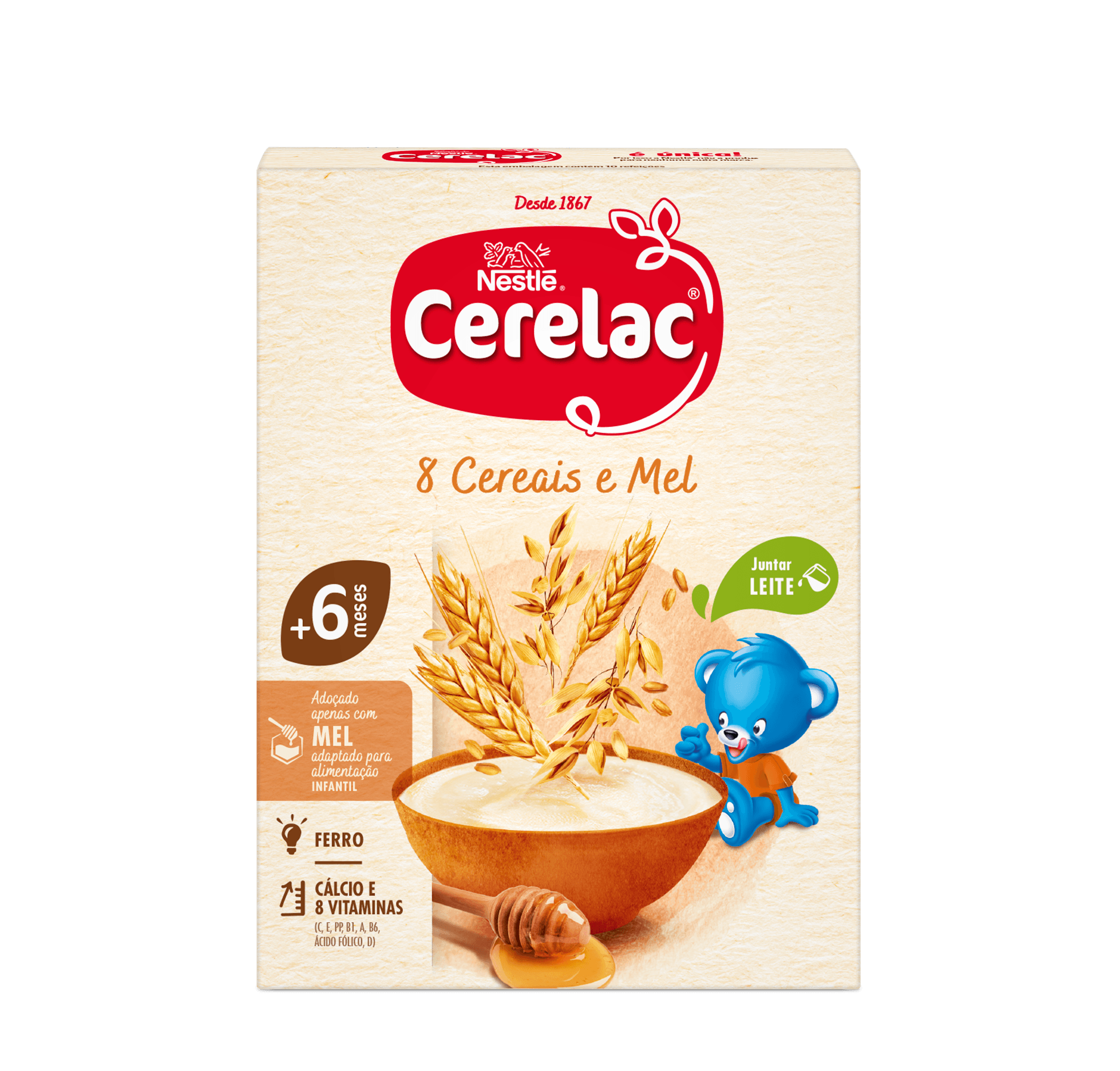 Nestlé Cerelac Farinha 8 Cereais e Mel +6M 250g