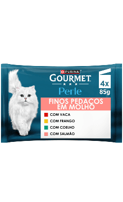 Ração Húmida Purina Gourmet Perle Finos Pedaços Molho 8x 85g