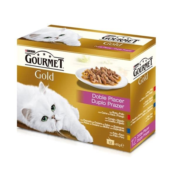 Ração Húmida Purina Gourmet Gold Duplo Prazer 12x85g