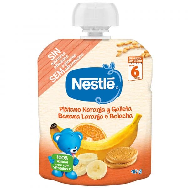 Nestlé NaturNes Banana, Laranja e Bolacha 90g