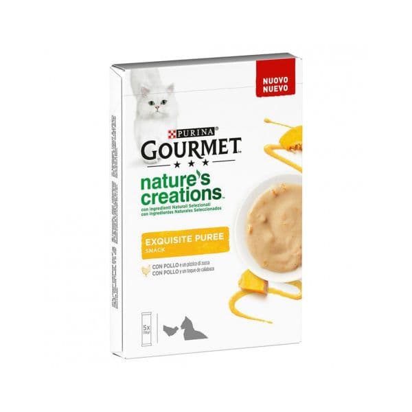 Purina Gourmet Nature's Creations Puré Frango e Abóbora 5x10g