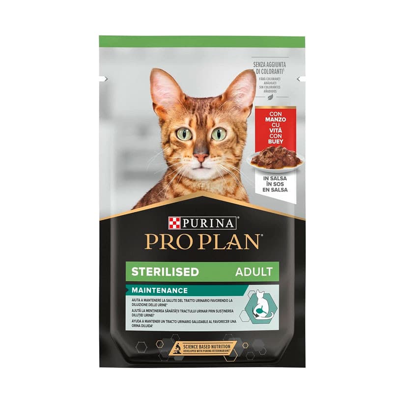 Purina Pro Plan Sobre Gato Adulto Sterilised Buey 85 gr