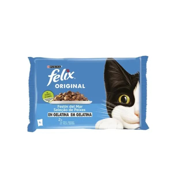 Felix Original Seleção de Peixes 4x80g Comida Húmida para Gato - Campet