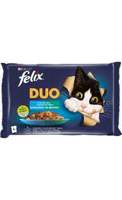Ração Húmida Purina Felix Fantastic Duo Peixe 4x85gr