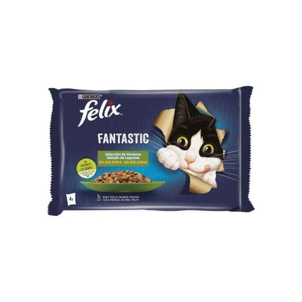 Ração Húmida Felix Comida Húmida Fantastic Legumes 4x85g