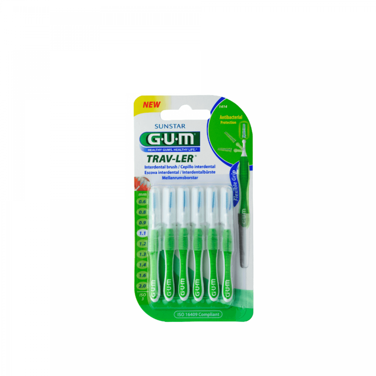 G.U.M Escovas Interdentais Trav-ler 1414 1,1mm 4 Unidades