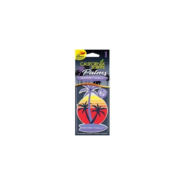 California Scents Ambientador de Carro "Monterey Vanilla" con Aroma de Vainilla de Monterrey, Palmeras de Papel