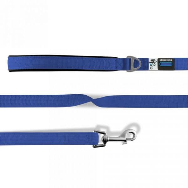 Curli Trela Basic Nylon Azul com Suporte para Sacos de Dejetos