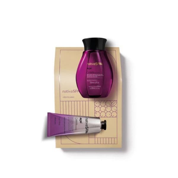 O Boticário Nativa SPA Açaí Óleo Hidratante Corporal 200ml + Creme de Mãos 75g Coffret