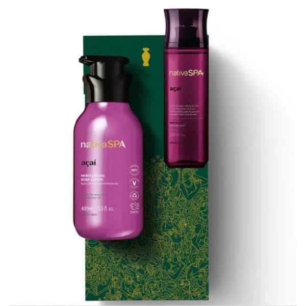 O Boticário Loção Hidratante Nativa SPA Açaí 400ml + Body Splash Nativa SPA Açaí 200ml Coffret