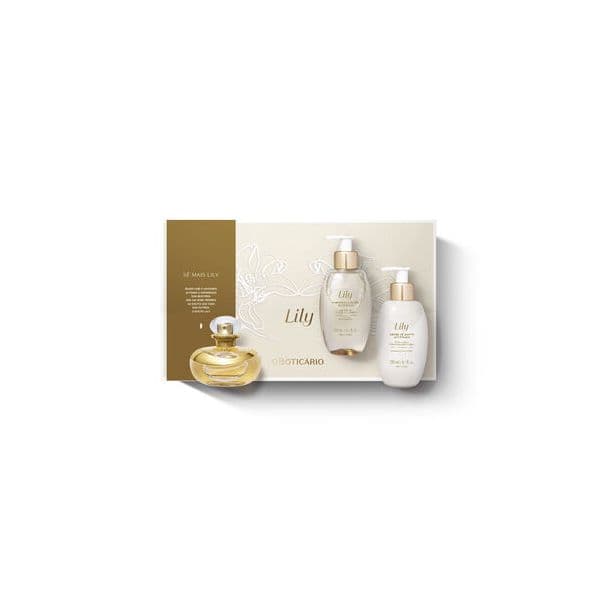 O Boticário Lily Corpo - Lily Eau de Parfum 75ml + Sabonete Líquido Acetinado Lily 250ml + Creme de Banho Acetinado Lily 250ml Coffret