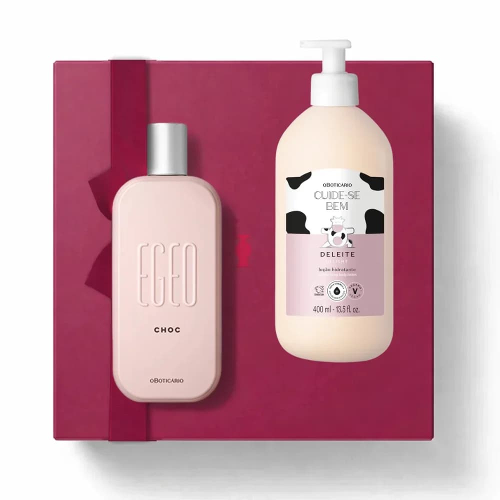 O Boticário Egeo Choc Eau de Toilette 90ml + Loção Hidratante Corporal Cuide-se Bem Deleite 400ml Coffret