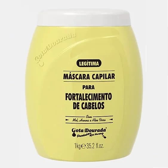 Gota Dourada Máscara Fortalecimento Mel, Nozes e Aloé Vera 1kg