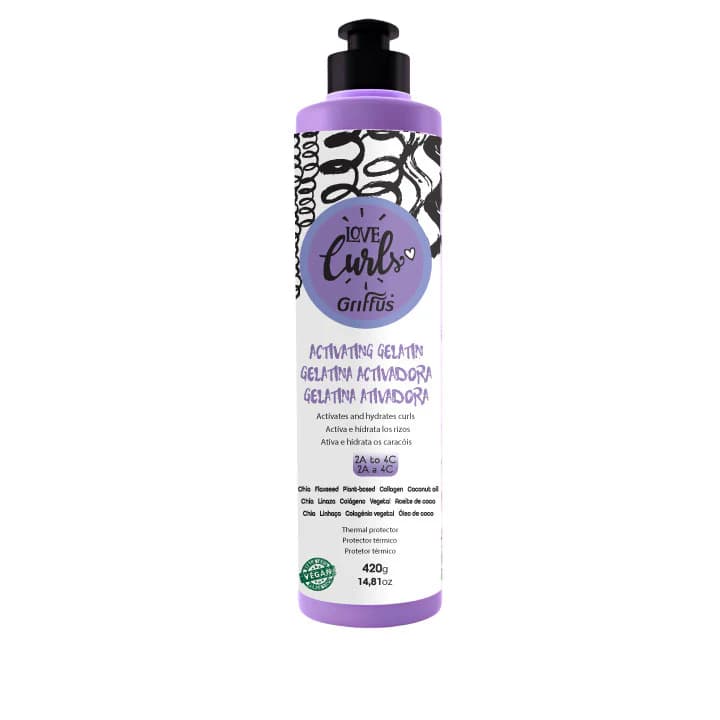 Griffus Gelatina ativadora de Caracóis (2A-4C) LOVE CURLS 420 g
