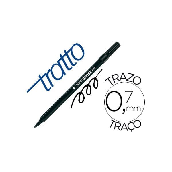 Giotto Marcador Tratto Office Fine Ponta de Fibra Traco 0,7 mm Preto - OFF074784CE