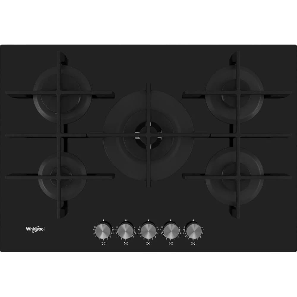 Placa a Gás Whirlpool GOWL728/NB | 5 zonas, 11300W, 73x51cm, Preto