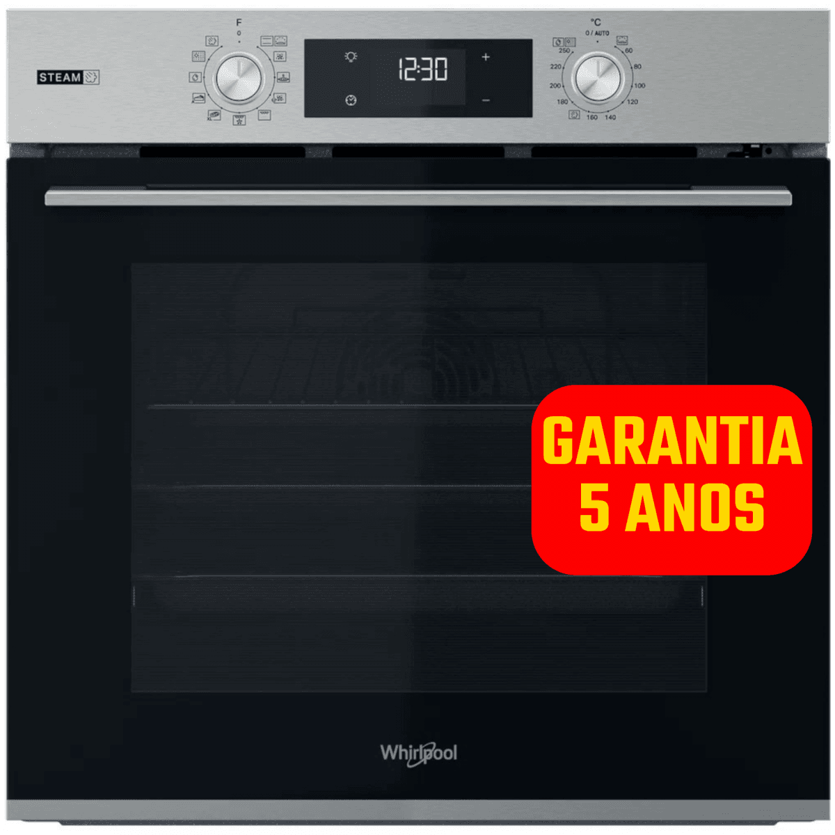 Forno Whirlpool OMSK58RU1SX Hidro e Pirolítico 71L Classe A+