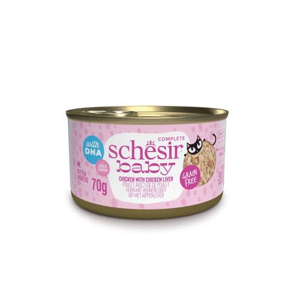 Ração Húmida Schesir Baby Complete Frango e Fígado 70g