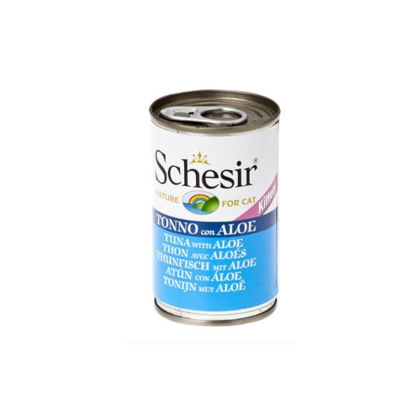 Ração Húmida Schesir Kitten Atum & Aloé Gelatina Natural 140 g