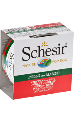 Ração Húmida Schesir Nature Chicken & Beef Wet Dog 150g