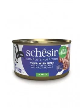 Ração Húmida Schesir Nature Tuna & Beef Fillets Wet Cat 85g