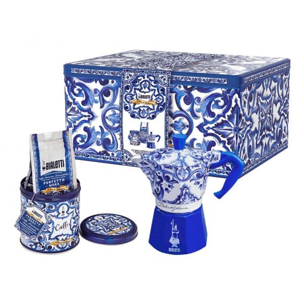 Bialetti Dolce & Gabbana Moka Express 3 Chávenas com Café Moído