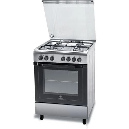 Fogão a Gás Indesit I6TMH2AF(X)/I | 85x60x60 cm | 4 Bocas | A | Aço inoxidável