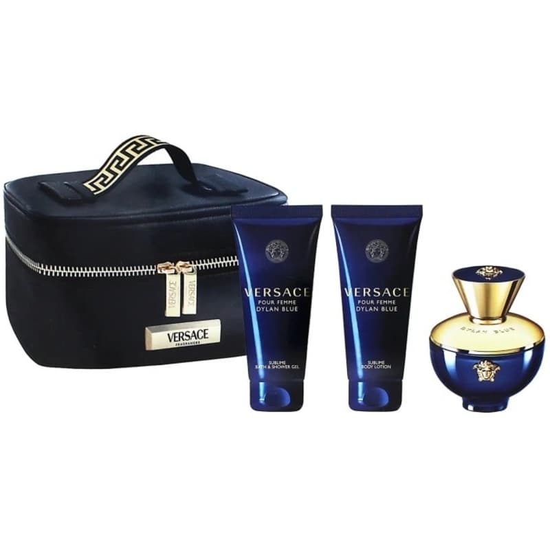 Dylan Blue pour Femme Gift set EDP 100 ml, body lotion 100 ml, Gel de Banho 100 mlecosmetic bag