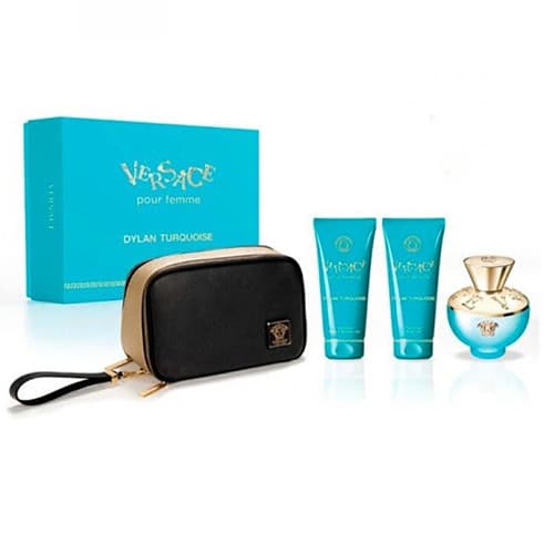 Dylan Turquoise pour Femme Gift set EDT 100 ml, body lotion 100 ml, Gel de Banho 100 mlecosmetic bag