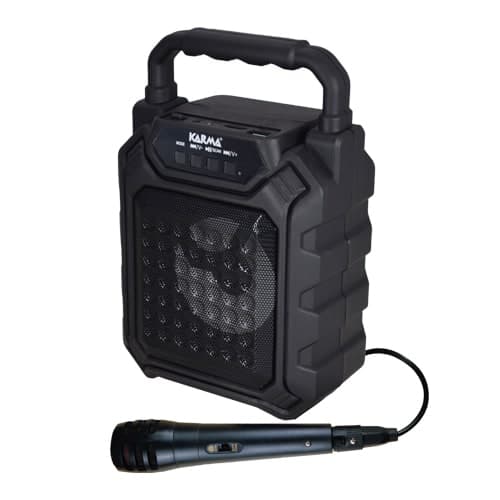 Coluna Portátil 4″ com USB, Bluetooth e Microfone – Azul