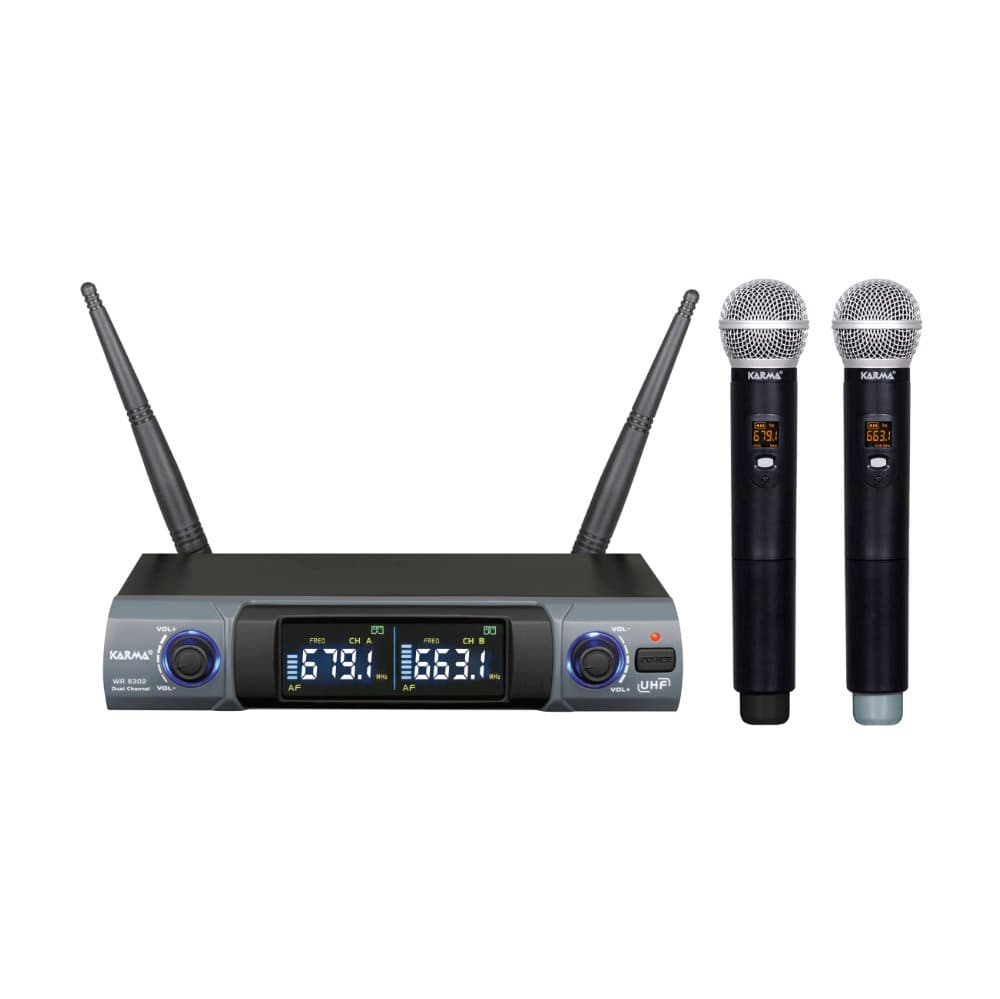 Microfones de Mão sem Fios com Receptor UHF