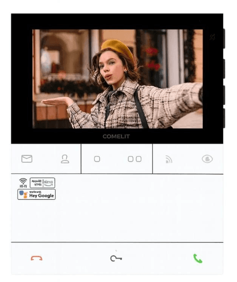 Comelit Videoporteiro Inteligente 5" Mãos-Livres com WiFi - Comelit PL6741 People WiFi Branco / Preto