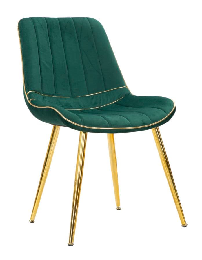 Cadeira Paris Verde Dourado Conjunto 2 Un. Cm 51x59x79