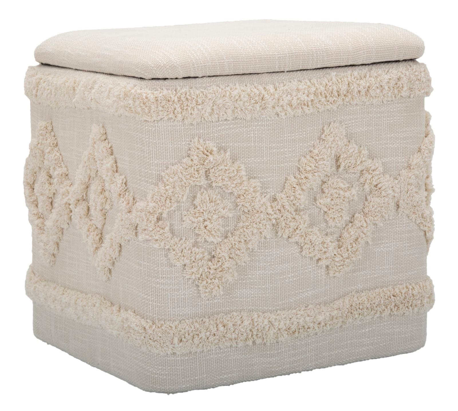 Pufe Recipiente Damasco Quadrato Cm 40x40x40