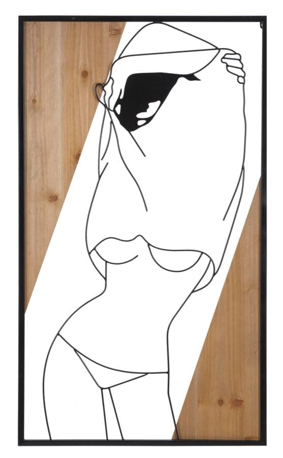 Painel de Parede StriPorta -B- Ferro E Wood Cm 50x2x90