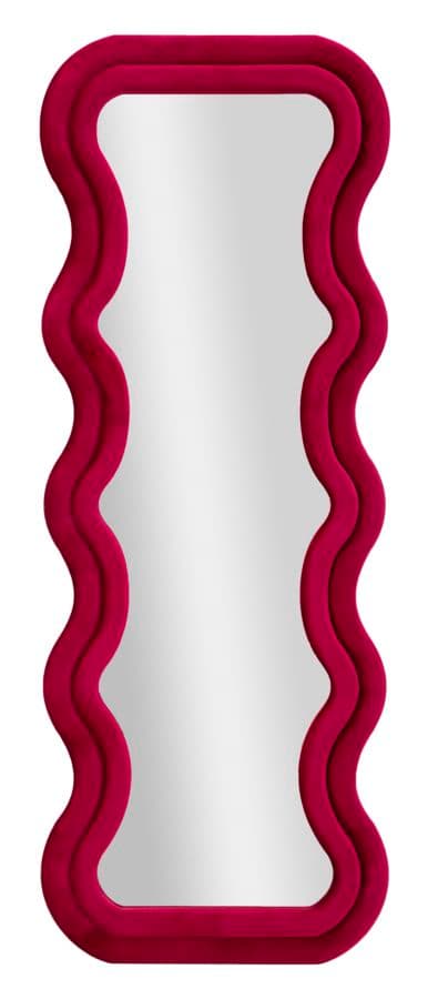 Espelho de Parede Emily Veludo Fuxia Cm 60x6x160 (misura Espelho Cm 42x144)