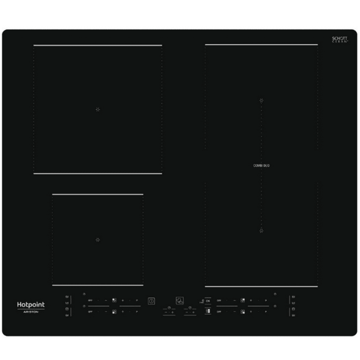 Placa de Indução Hotpoint HB 4860B NE | 4 Zonas, Preto, 59cm