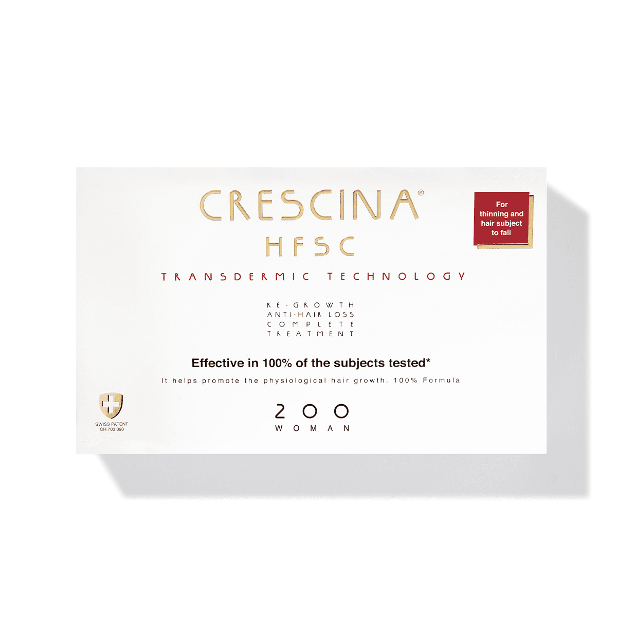 Crescina HFSC Transdermic 100% - 200 Tratamento Completo Woman 10 + 10 Ampolas