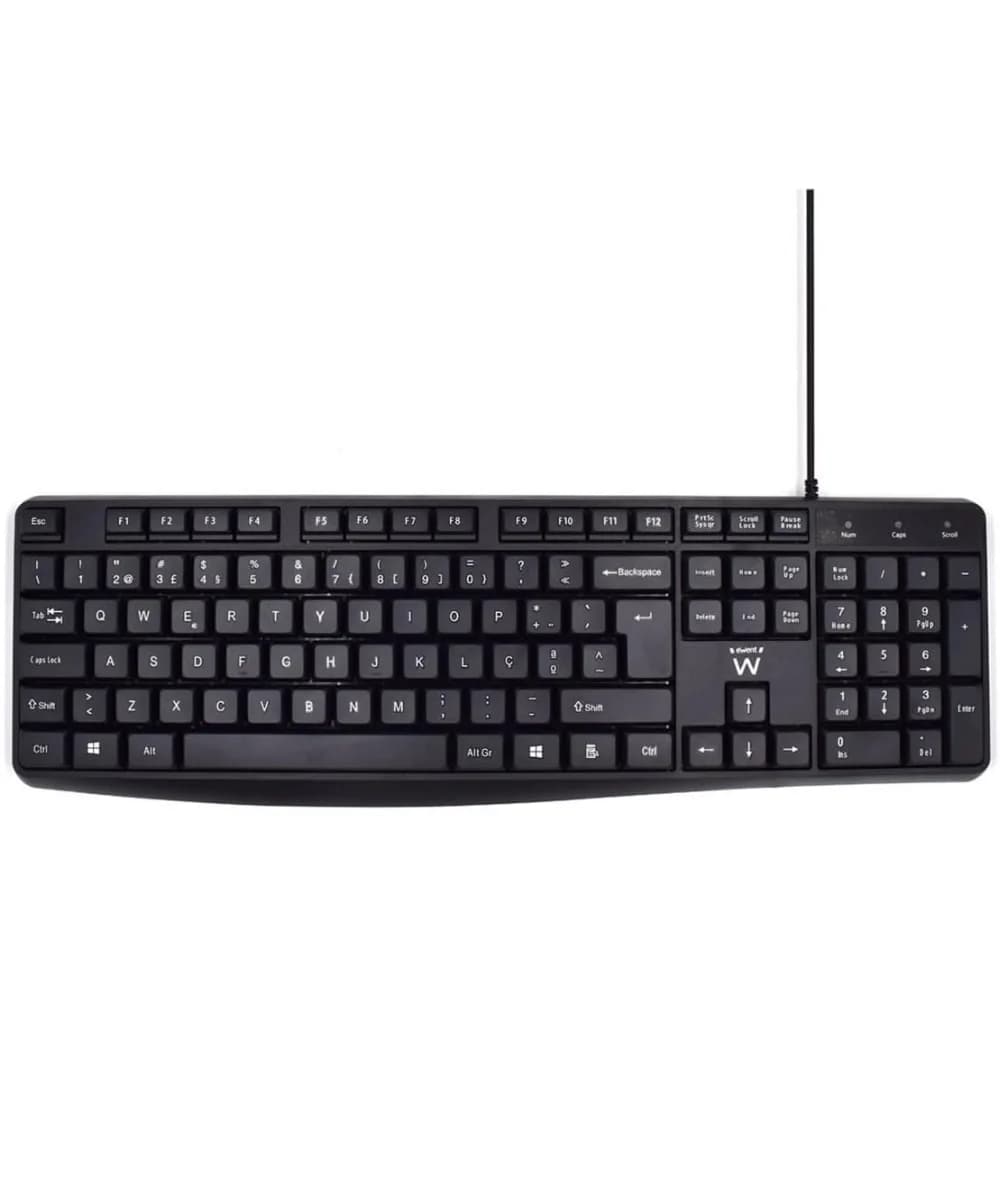Teclado Ewent Business USB Quiet Typing PT Preto