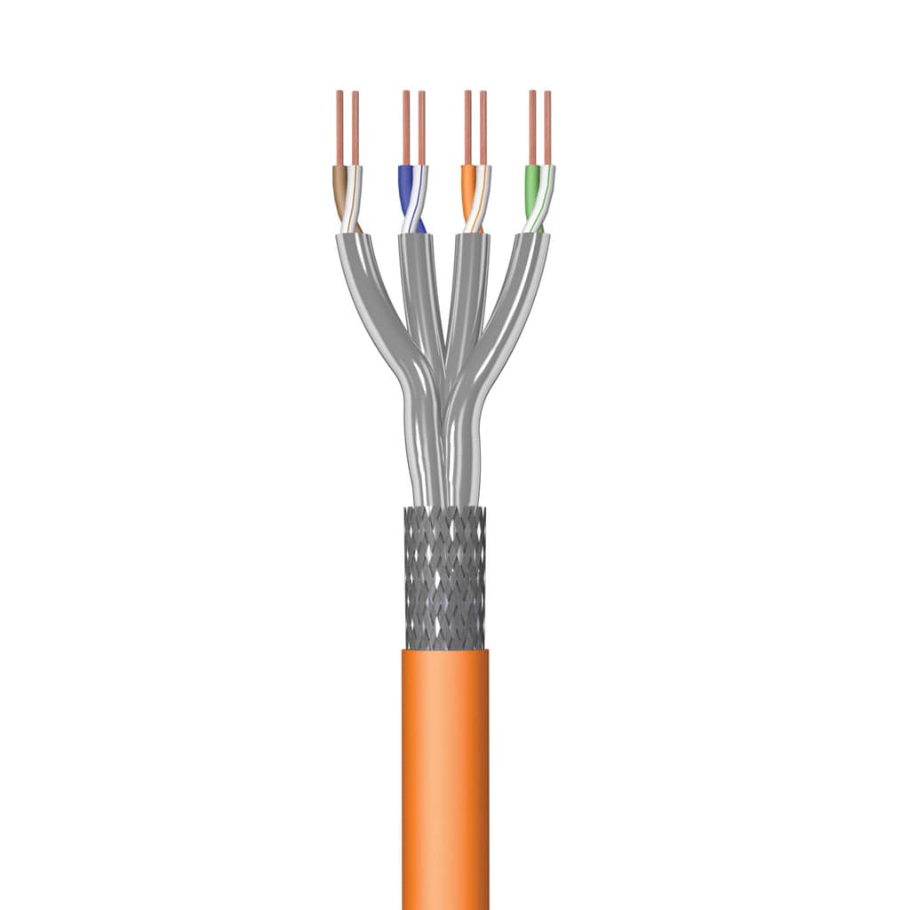 Ewent Cabo de Rede Cat7 S/ftp Awg23/1 Lszh 100mt Laranja