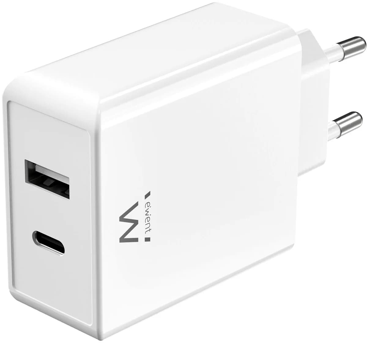 UPS Ewent Carregador USB-C e USB -A 2 Portas 45W Branco