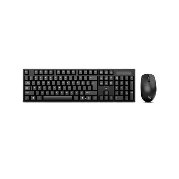 Teclado Ewent EW3281 + Rato Sem Fios Espanhol Preto
