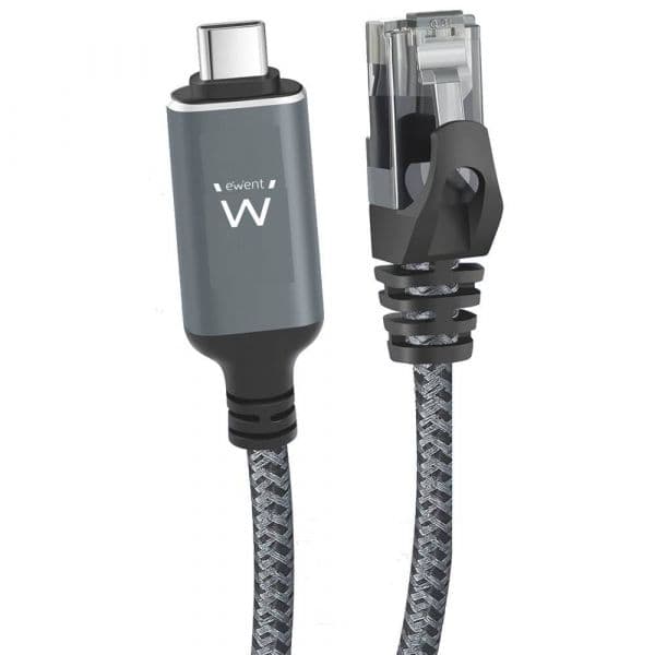 Ewent Cabo EC2000 USB-C 3.1 para RJ45 CAT6 FTP 1GB 1m Preto