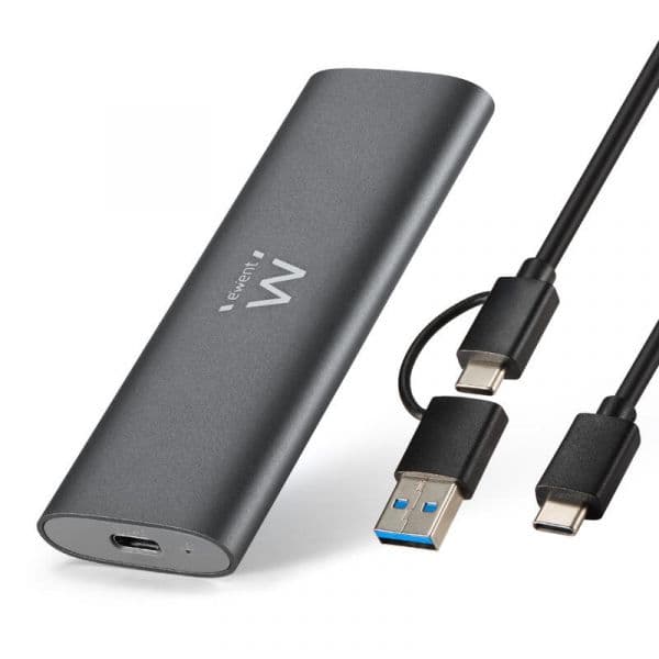 Disco Externo SSD Ewent EW7061 M.2 NVMe/SATA USB-C 3.2 Gen2 Space Grey