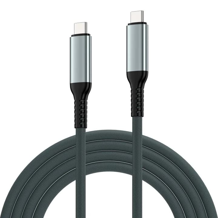 Cabo USB-C Ewent EC1071 Fabric PD240W 40Gbps 8K/120Hz 1m Preto/Branco