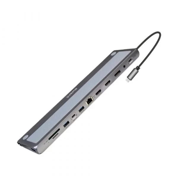 Ewent Hub EW1150 USB-C 12 em 1 Cinzento