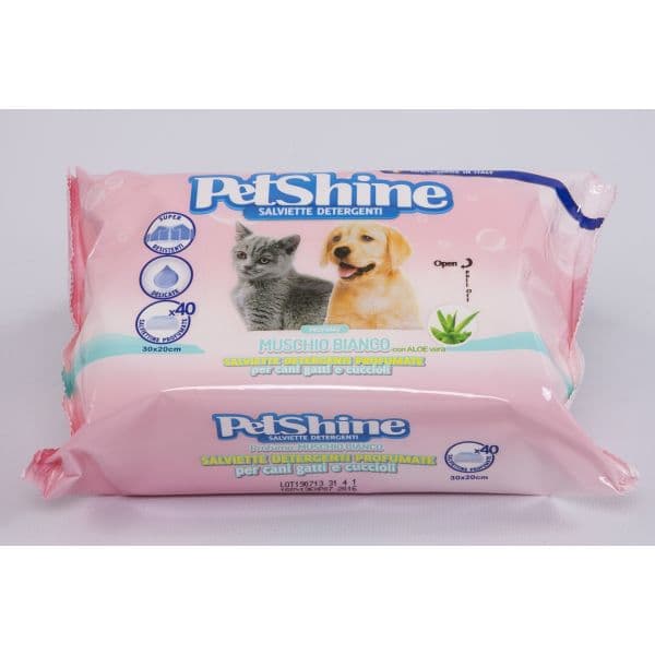 Toalhitas Petshine Almíscar Branco 40 Toalhitas