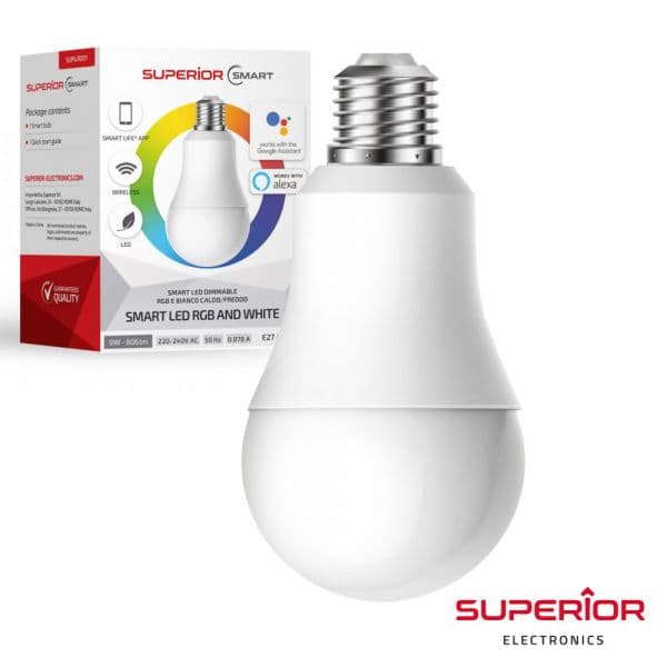 Superior Lâmpada Smart Branca E Fria Regulável Em Rgb E Led - SUPILR001