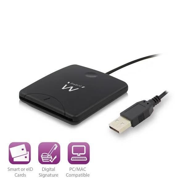 Leitor de Cartões de Cidadão Ewent USB 2.0 Preto